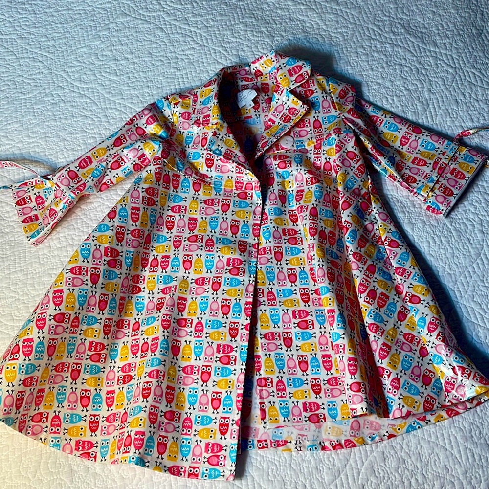 Vintage, Sarah Jane owl print raincoat.